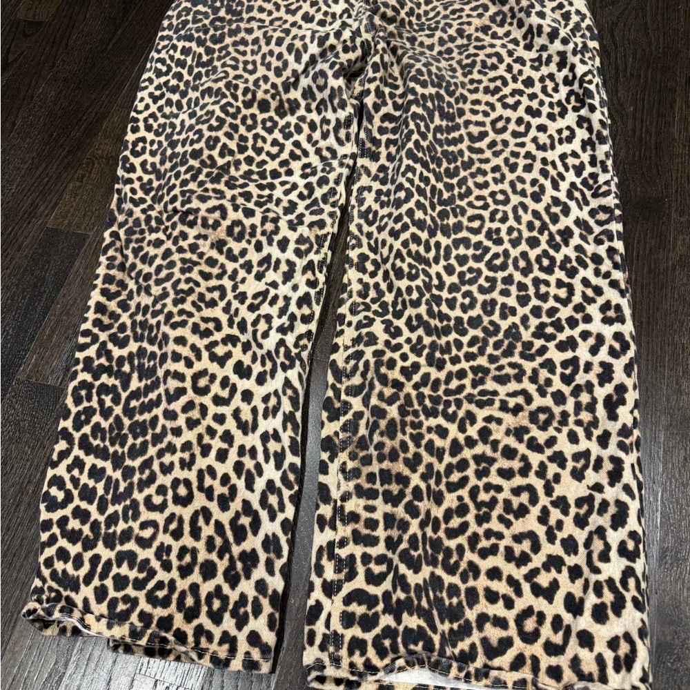 H&M Leopard Print Women's Casual Jeans - Black and Tan
